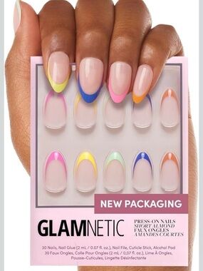 GLAMnetic Reusable Press-On Nails - Pastel French Tips SPRINKLES